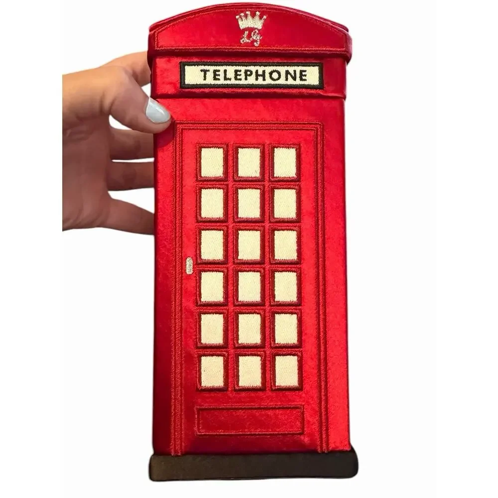 Lulu Guinness Red Phonebox Lulu Calling Statement Clutch British Designer NEW